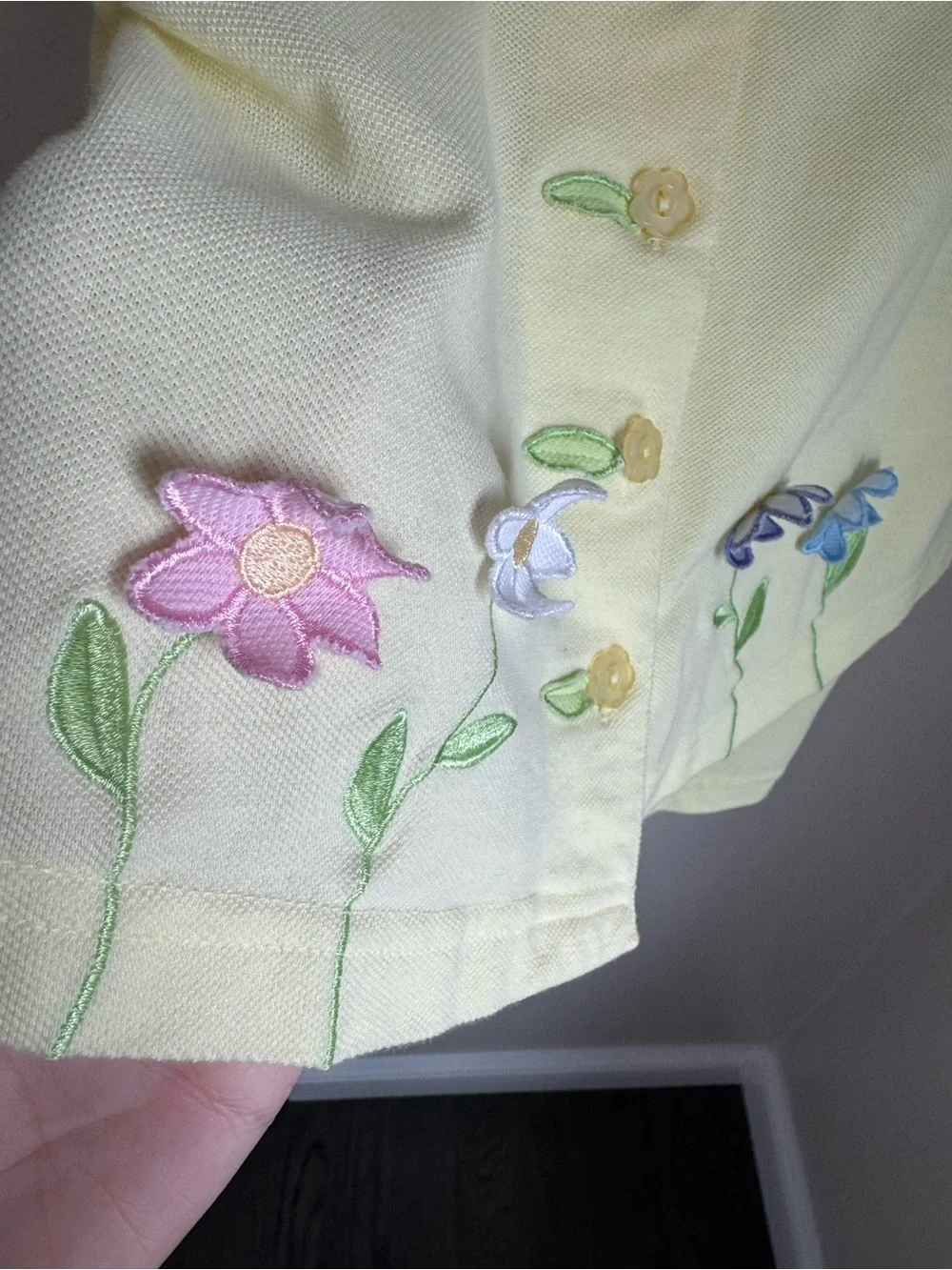 Sesame Street VINTAGE Yellow Appliqué Flower 2 Piece Set Size 18M